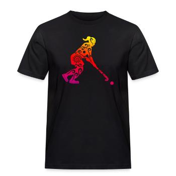 Maori Feld Hockey Mädchen Tribal Tattoo Geschenk - Männer Workwear T-Shirt - Schwarz - Vorne - AI Model Male 178 light (178cm)