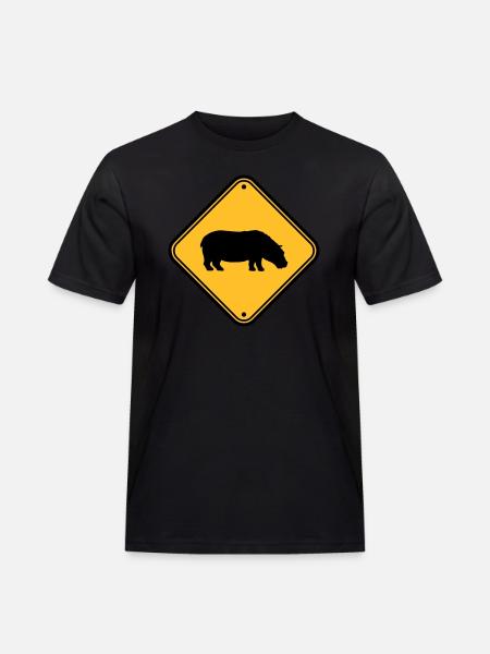 Attention hippo shield - Men's Workwear T-Shirt - black