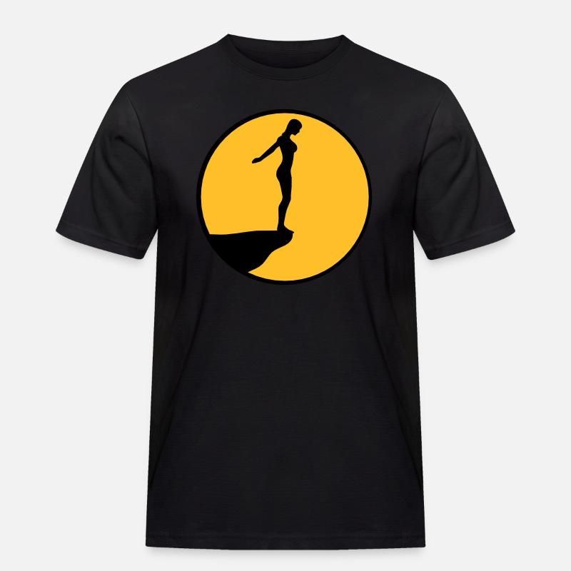 Von Klippe springen - Männer Workwear T-Shirt - Schwarz