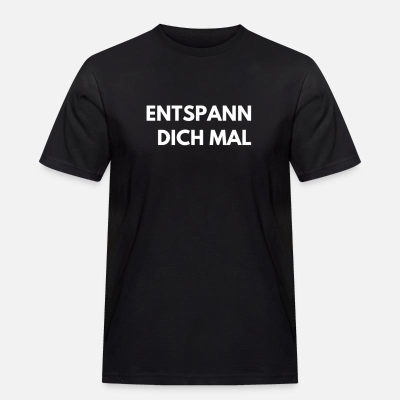 immer locker bleiben - Männer Workwear T-Shirt - Schwarz
