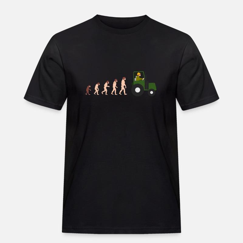 Evolution Bauer Lustige Geschenkidee - Männer Workwear T-Shirt - Schwarz