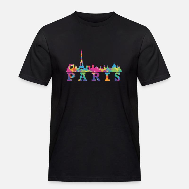 Paris Skyline Impression Souvenir Geschenkidee - Männer Workwear T-Shirt - Schwarz