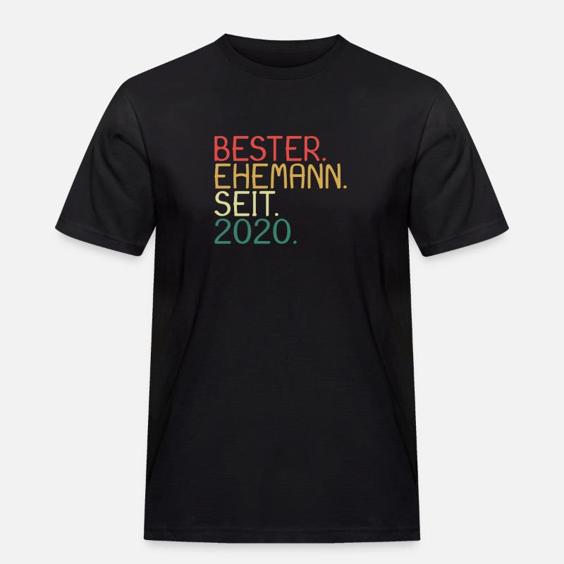 Bester Ehemann seit 2020 - Männer Workwear T-Shirt - Schwarz