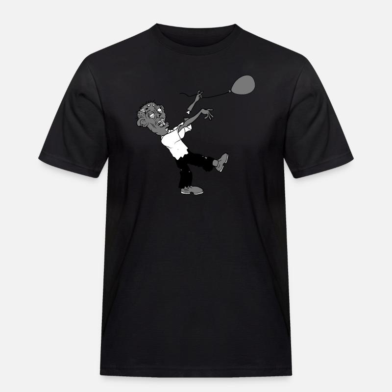 Zombie verliert Luftballon - Männer Workwear T-Shirt - Schwarz