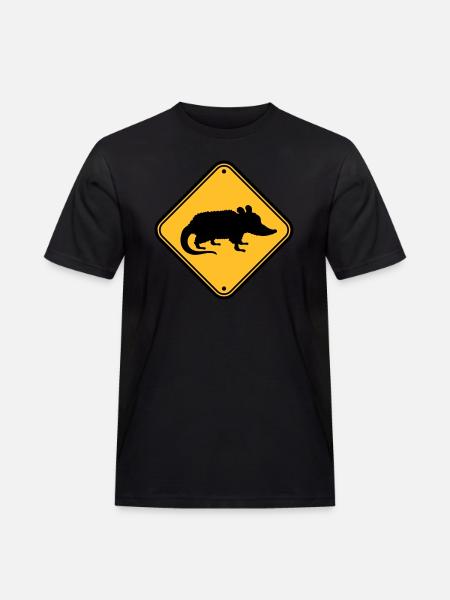 Opossum Danger Shield - Men's Workwear T-Shirt - black