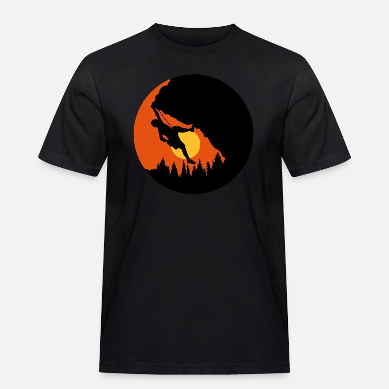 Sonne Abends Klettern Silhouette - Männer Workwear T-Shirt - Schwarz