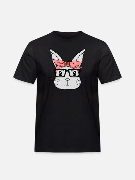 Female Nerd Rabbit Face - Men's Workwear T-Shirt - black
