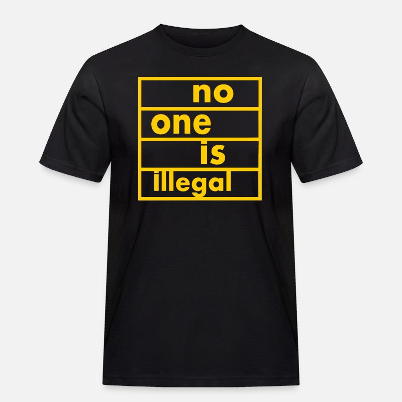 No one is illegal - Männer Workwear T-Shirt - Schwarz