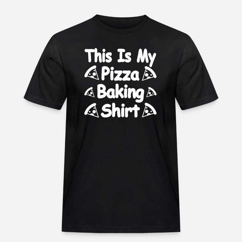 Pizza - Männer Workwear T-Shirt - Schwarz