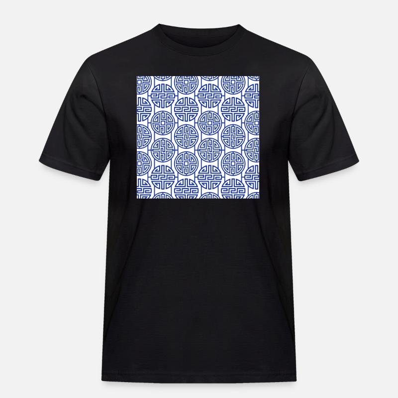 Chinesisches Muster - Männer Workwear T-Shirt - Schwarz