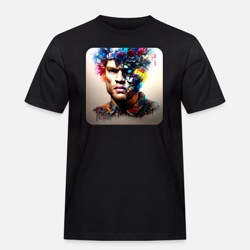 His deep rolling - Männer Workwear T-Shirt - Schwarz