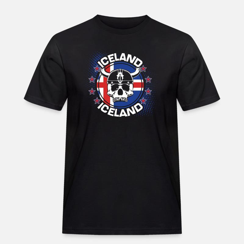 Island Vulkan Republik Geschenkidee - Männer Workwear T-Shirt - Schwarz