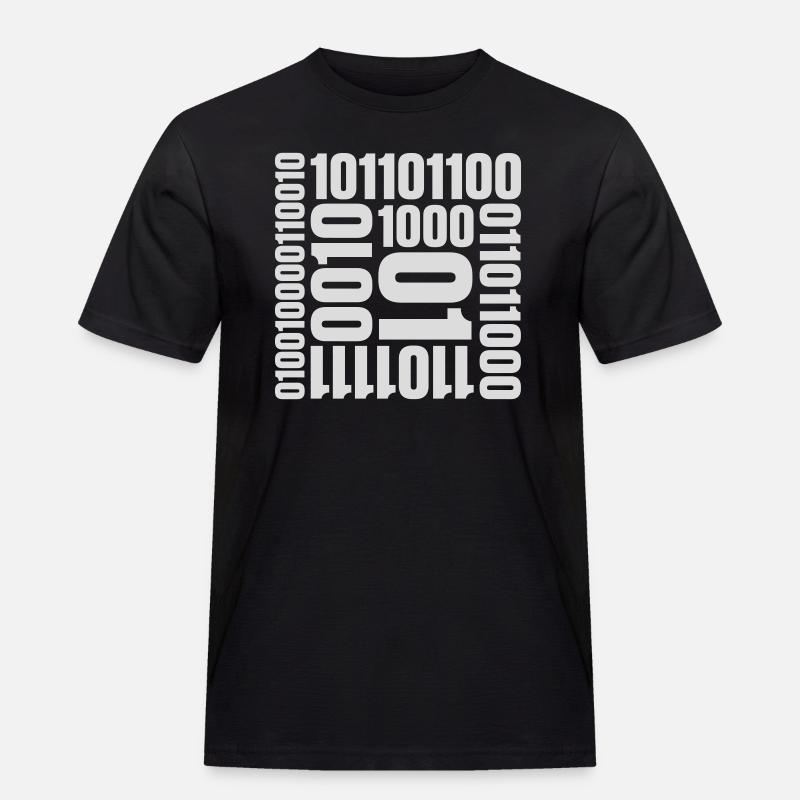 Binär Code Programm Sprache - Männer Workwear T-Shirt - Schwarz