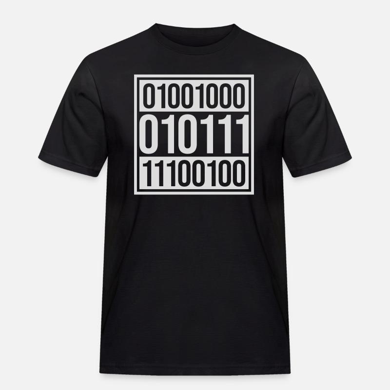 Binär Code Programm Sprache - Männer Workwear T-Shirt - Schwarz