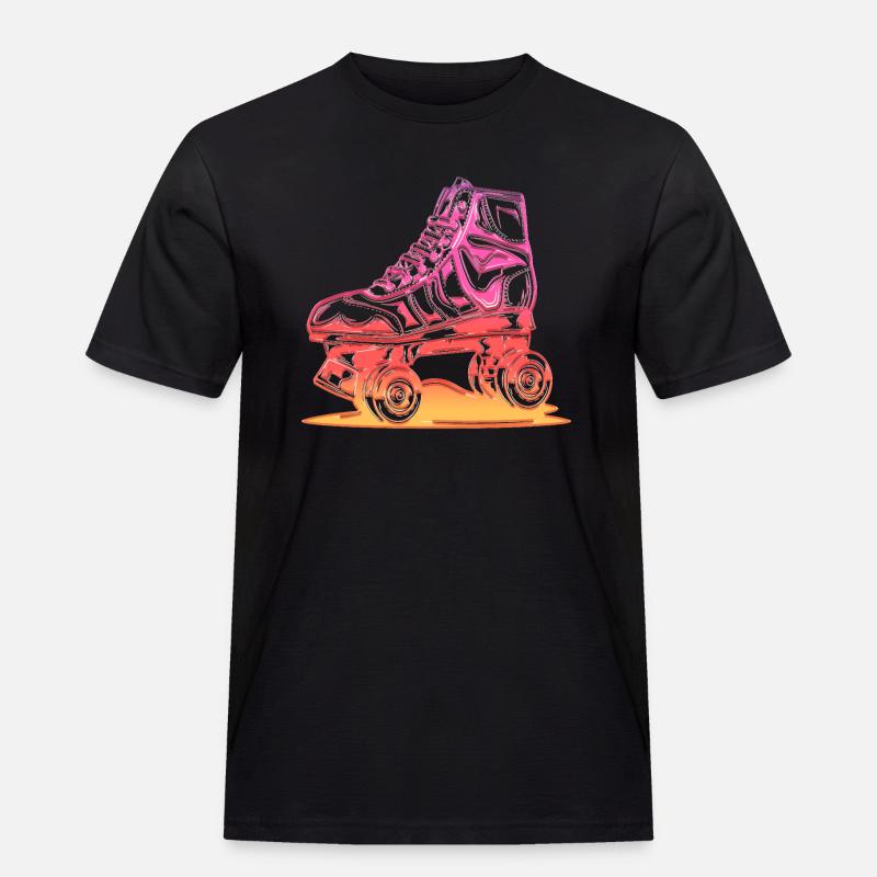 rollerblades rollerblade skates rollerskates retro - Men's Workwear T-Shirt - black