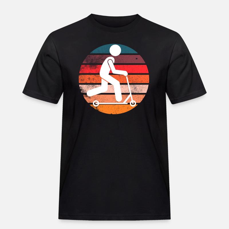 RetroScooter - Männer Workwear T-Shirt - Schwarz