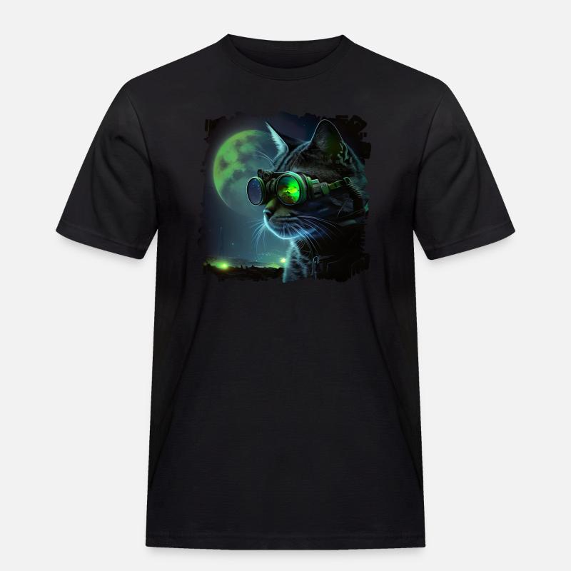 Cats don't need a night vision device - Men's Workwear T-Shirt - black