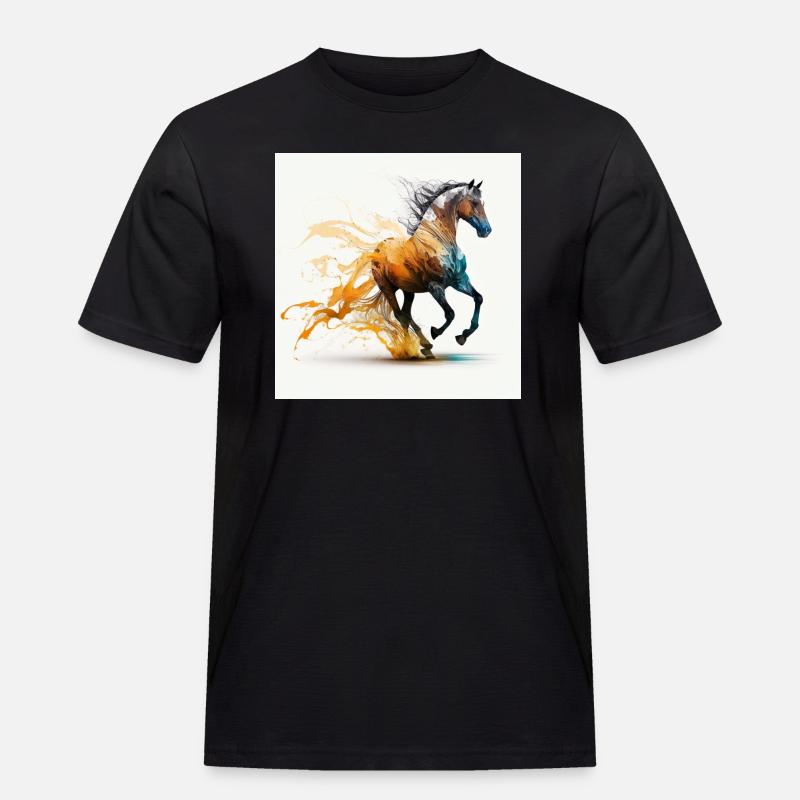 Feuriges Pferd Nr. 3 - Männer Workwear T-Shirt - Schwarz