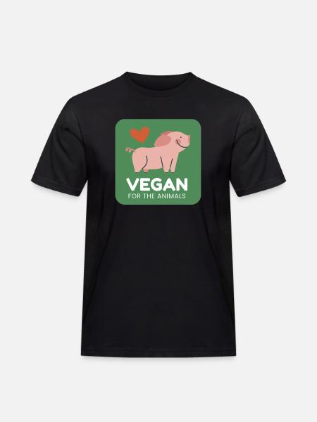 Vegan for animals - Men's Workwear T-Shirt - black