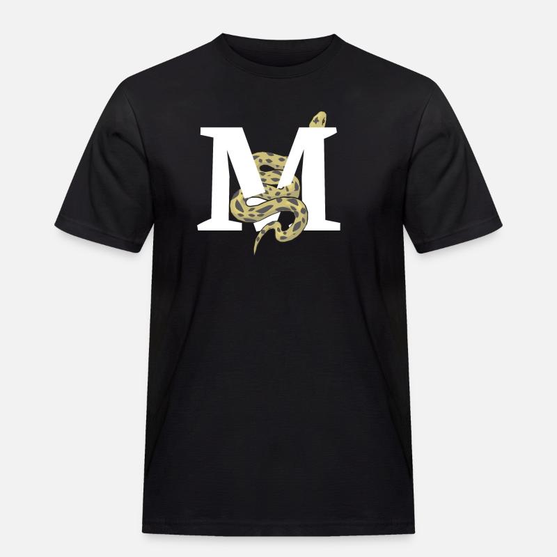Buchstabe m Schlange - Männer Workwear T-Shirt - Schwarz