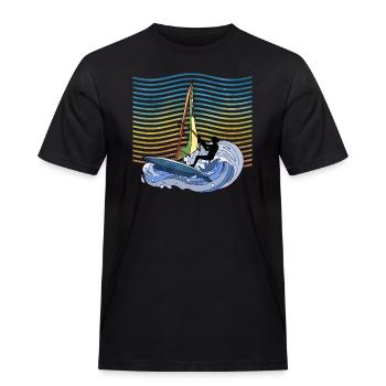 Windsurfen - Männer Workwear T-Shirt - Schwarz - Vorne - AI Model Male 178 light (178cm)