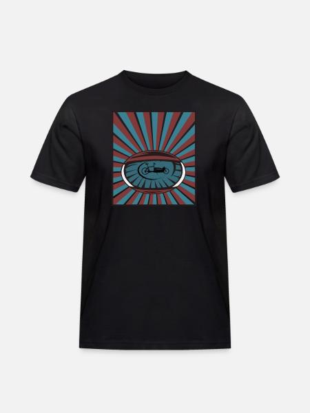Ladcykel i øjet med bjælker - Herre Workwear T-Shirt - sort