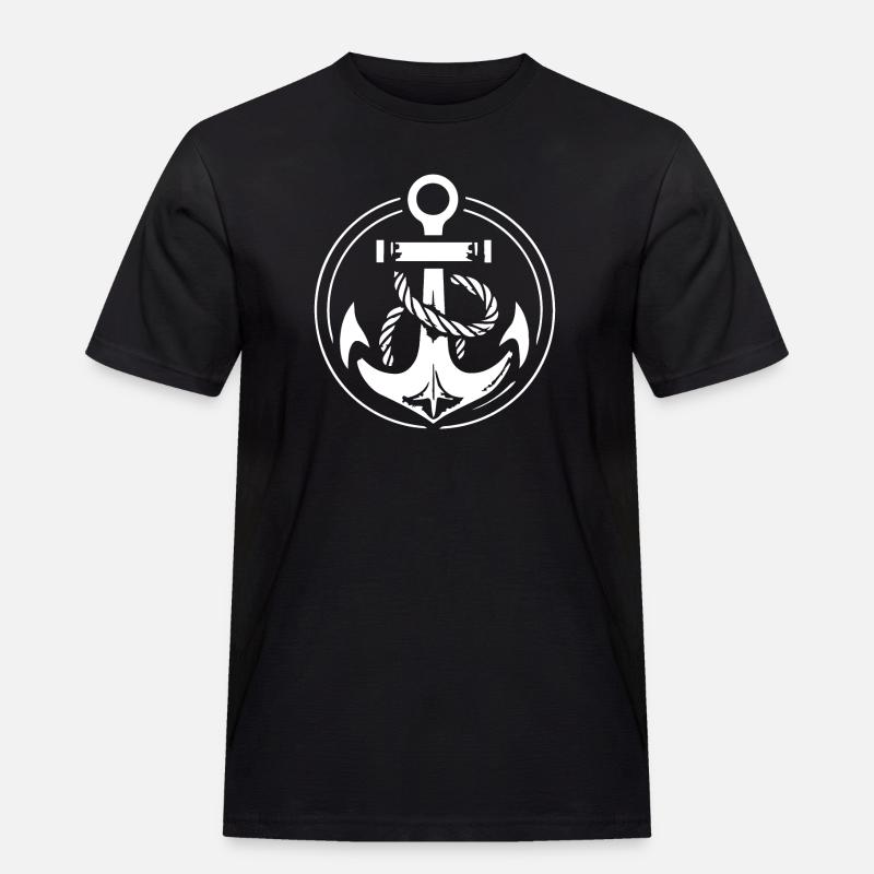 Anker Boot Schiff Nautik - Männer Workwear T-Shirt - Schwarz