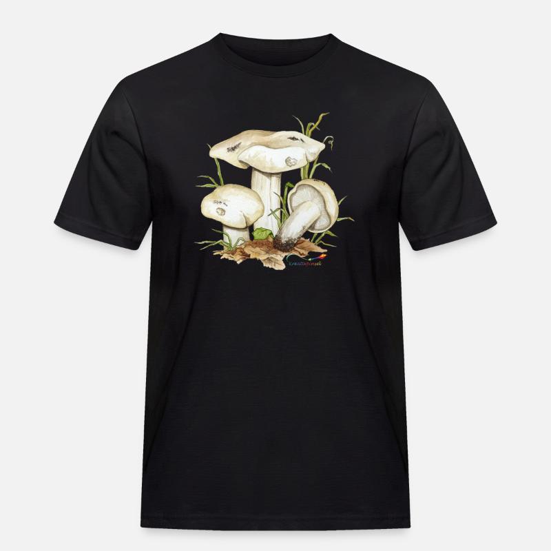 Mai-Ritterling oder Maipilz (Calocybe gambosa) - Männer Workwear T-Shirt - Schwarz