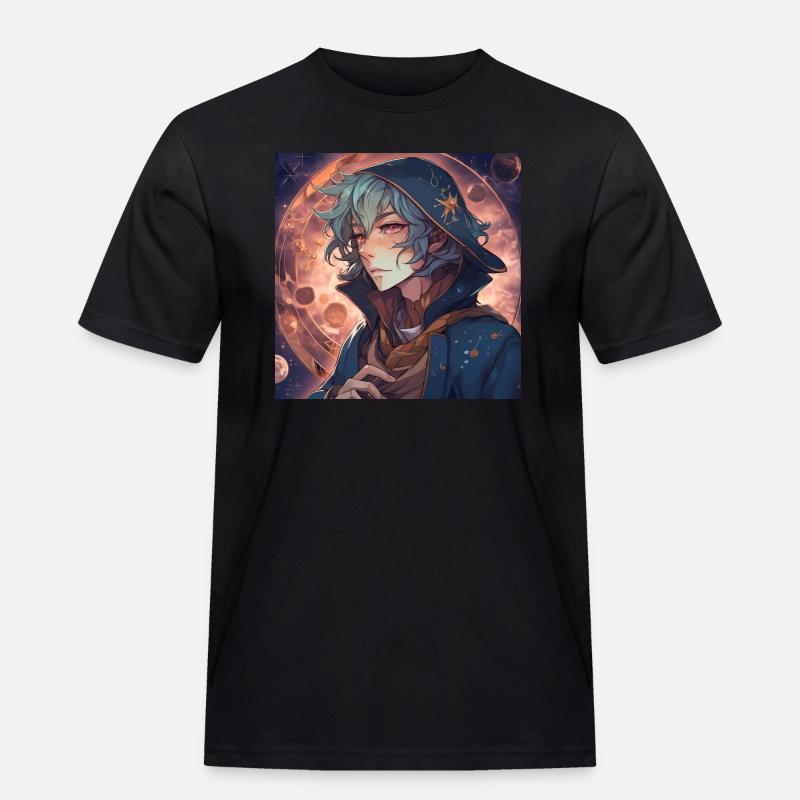 Wizzard Guy - Männer Workwear T-Shirt - Schwarz