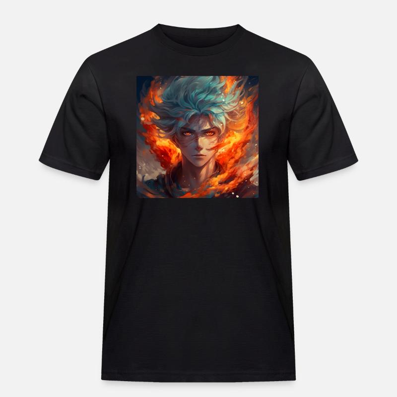 Fire Guy - Männer Workwear T-Shirt - Schwarz