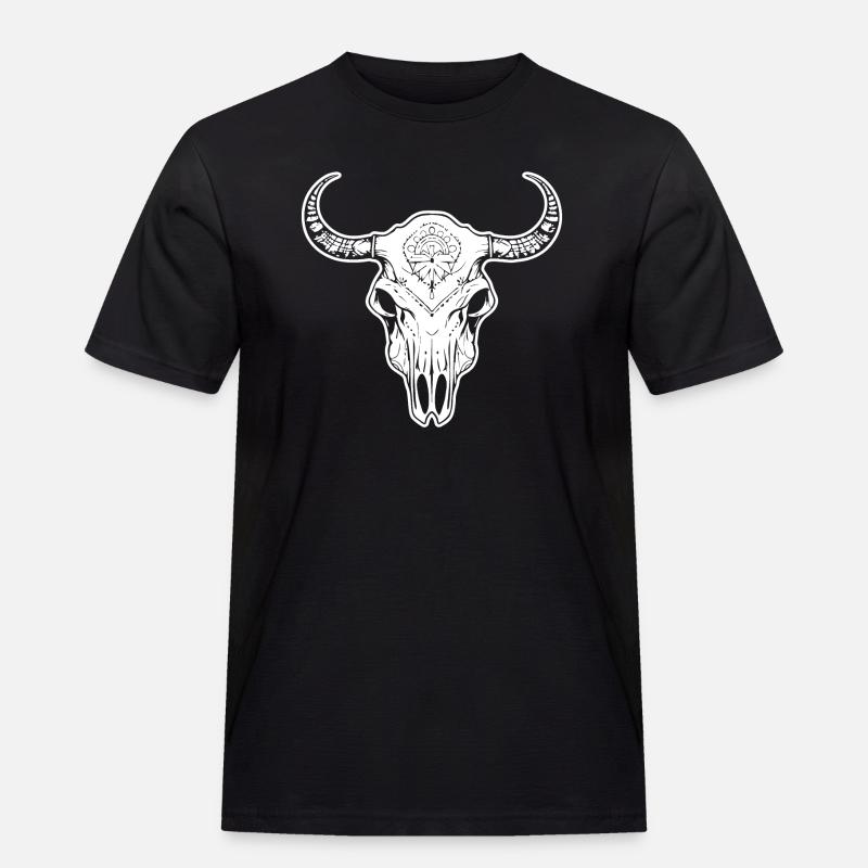 Crâne de vache Boho - T-shirt Workwear homme - noir