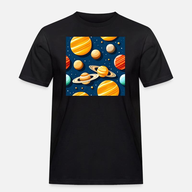 Freaky Solar System Pattern - Men's Workwear T-Shirt - black