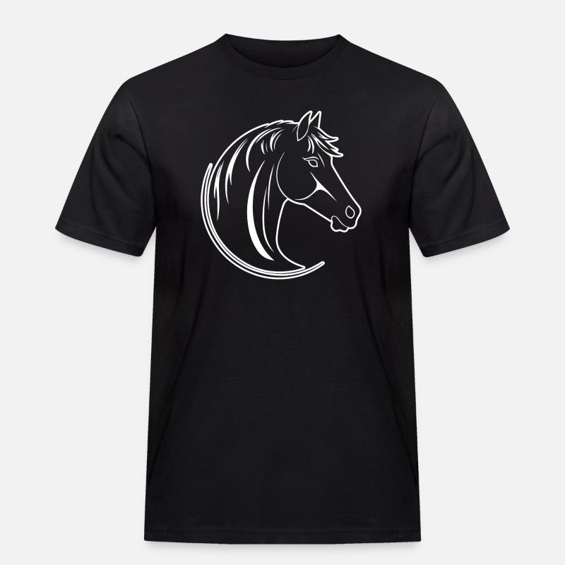 Pferd Pferdekopf Pony - Männer Workwear T-Shirt - Schwarz