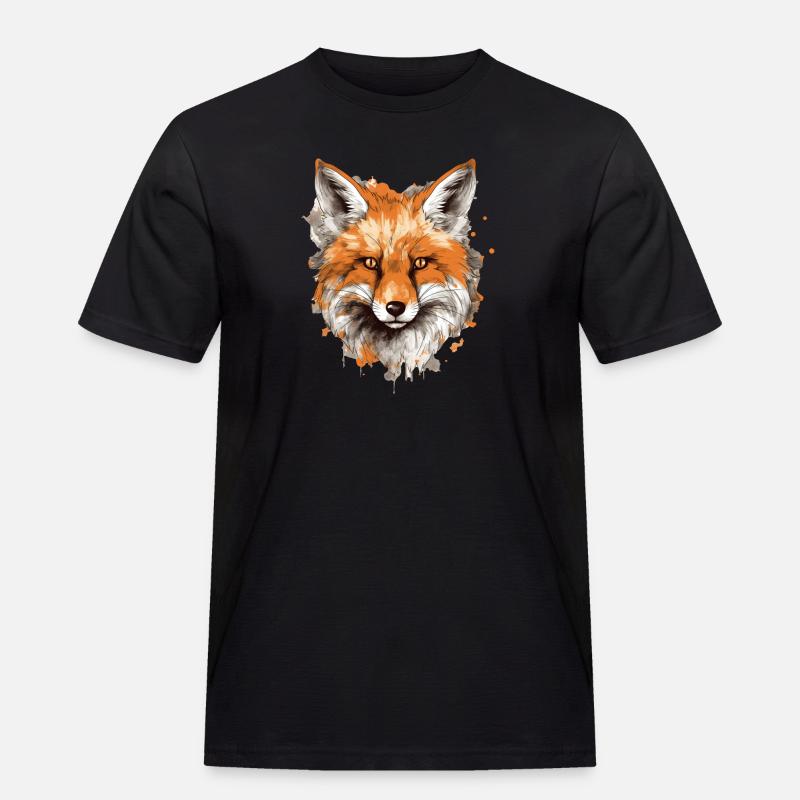 Fuchs - Männer Workwear T-Shirt - Schwarz