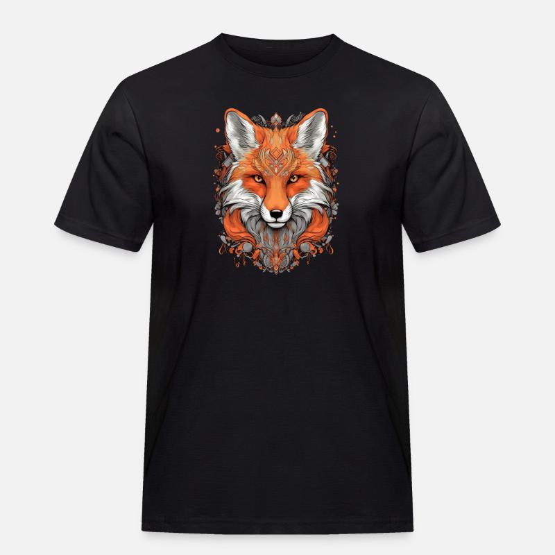 Fuchs - Männer Workwear T-Shirt - Schwarz