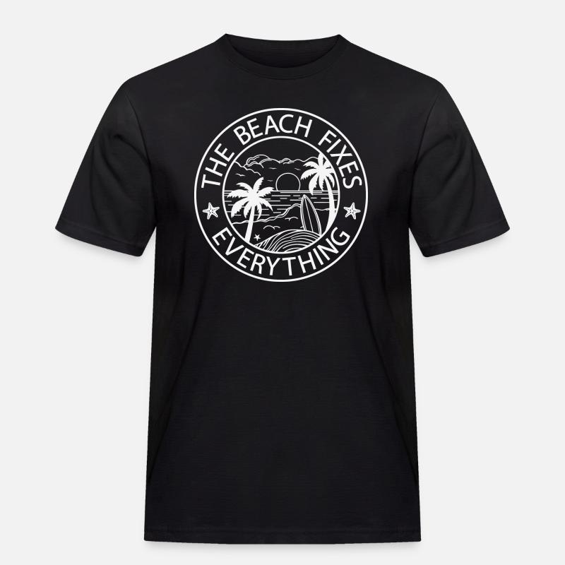 The Beach Fixes Everything - Men's Workwear T-Shirt - black