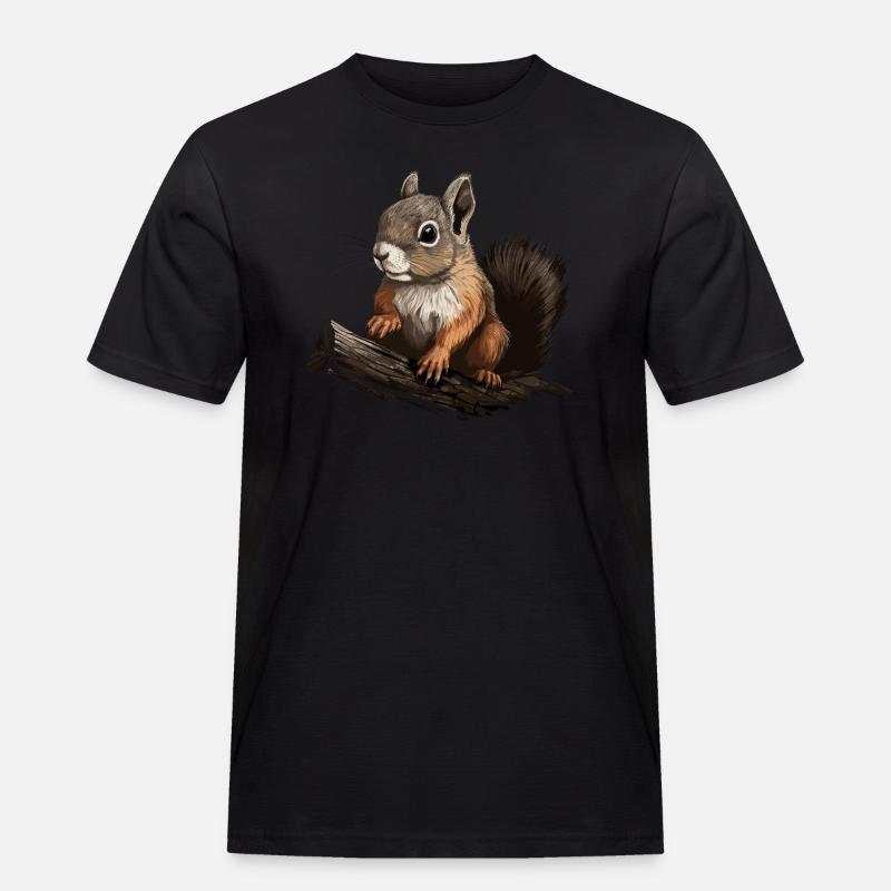 Eichhörnchen Wald Baumhörnchen Hörnchen - Männer Workwear T-Shirt - Schwarz