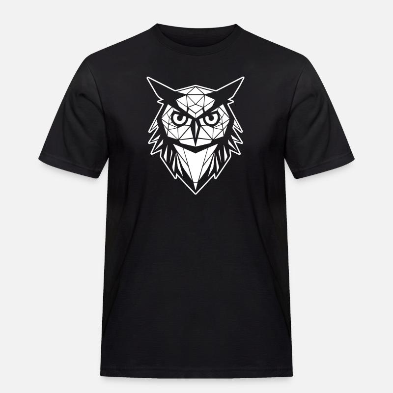 Eule Eulen Vogel Vögel - Männer Workwear T-Shirt - Schwarz
