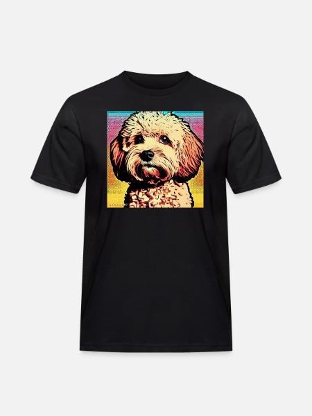 Poodle Cross pop art - Men's Workwear T-Shirt - black