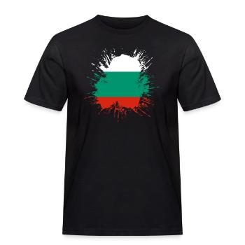 Bulgarien Flagge Bulgarische Fahne Goldstrand - Männer Workwear T-Shirt - Schwarz - Vorne - AI Model Male 178 light (178cm)