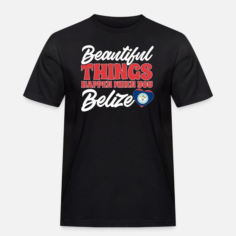 Belize Flagge Belizer - Männer Workwear T-Shirt - Schwarz