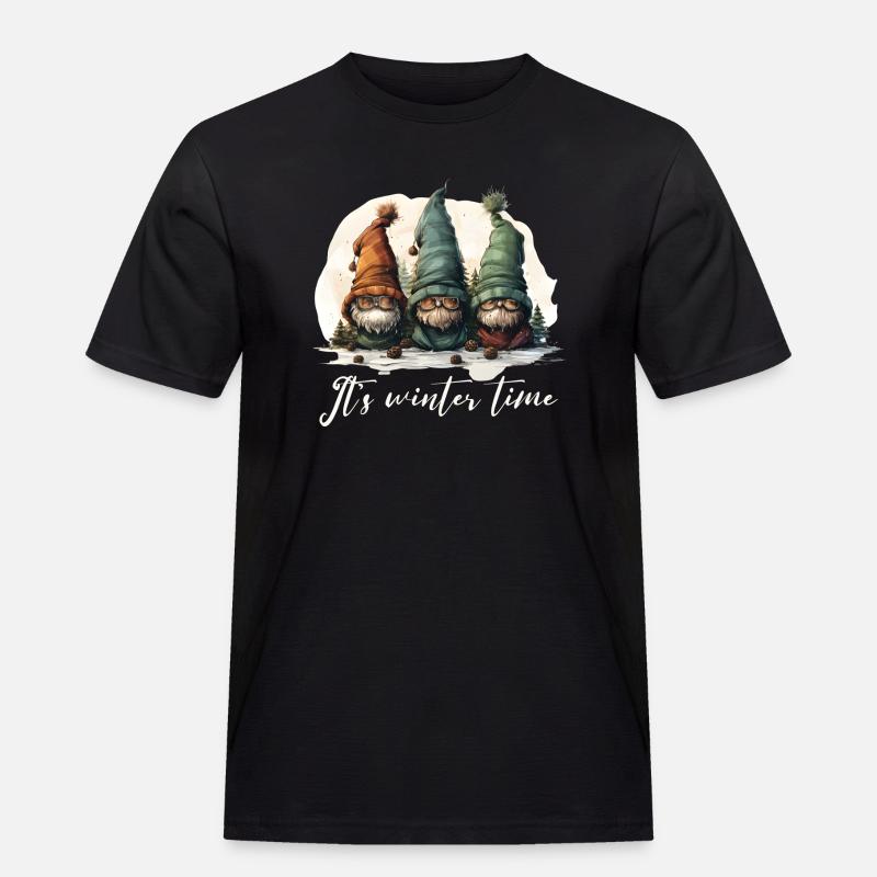 It's winter time - Männer Workwear T-Shirt - Schwarz