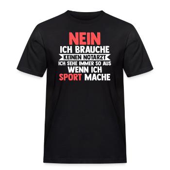 Sportmuffel Morgenmuffel Lustige Sprüche - Männer Workwear T-Shirt - Schwarz - Vorne - AI Model Male 178 light (178cm)