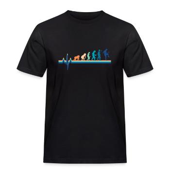 Evolution Heartbeat Fußball - Retro Fußball - Männer Workwear T-Shirt - Schwarz - Vorne - AI Model Male 178 light (178cm)