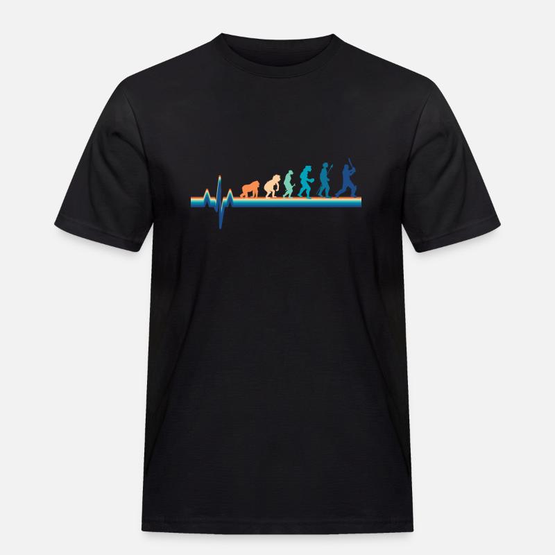 Evolution Herzschlag-Grille - Retro-Grille - Männer Workwear T-Shirt - Schwarz