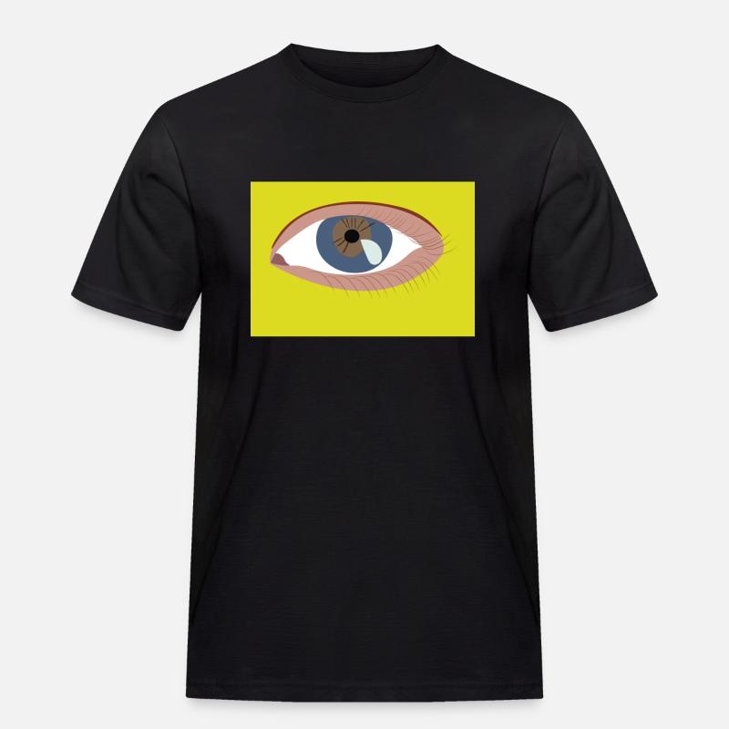 Auge - Männer Workwear T-Shirt - Schwarz