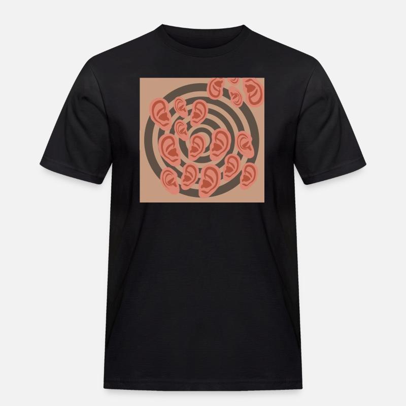 Ohrwirbel - Männer Workwear T-Shirt - Schwarz