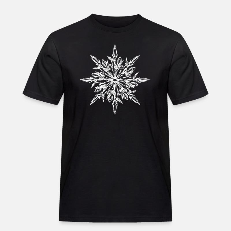 Eiskristall - Männer Workwear T-Shirt - Schwarz