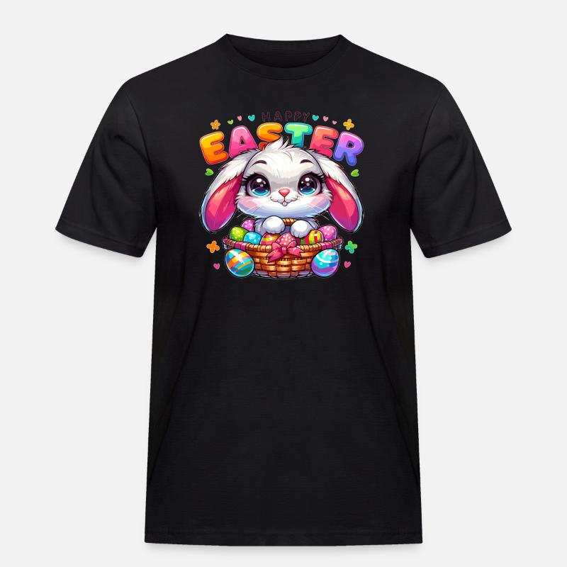 Happy Easter - Easter Bunny Illustration - Männer Workwear T-Shirt - Schwarz