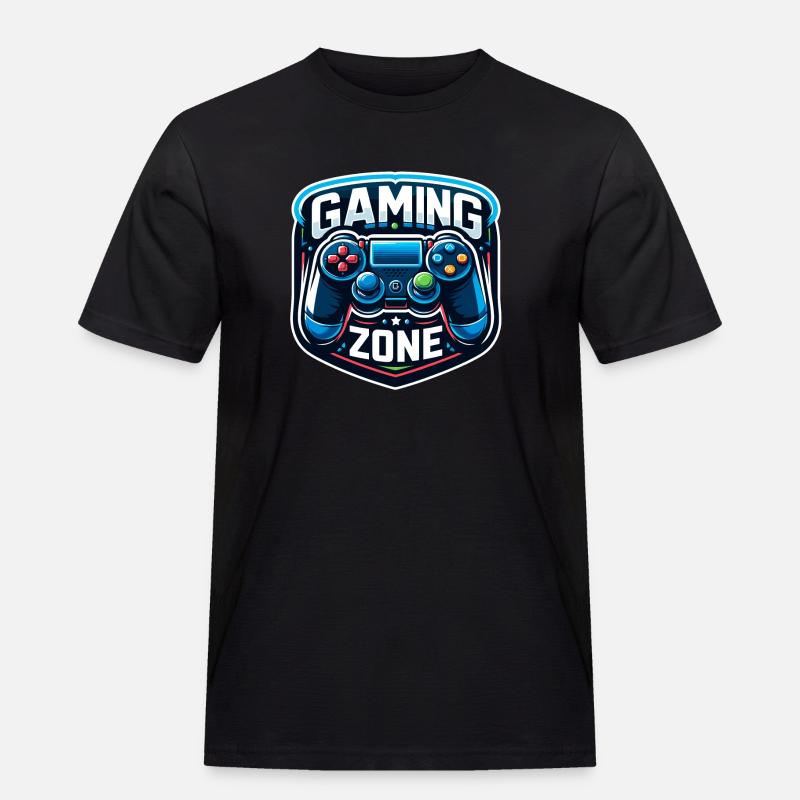 Gaming Zone - Controller Illustration - Männer Workwear T-Shirt - Schwarz